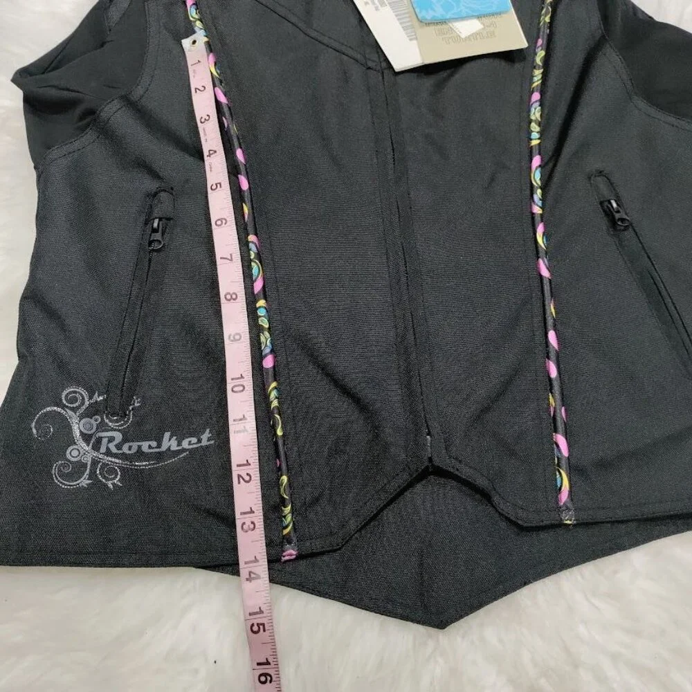 NWT Joe Rocket Black Paisley Accent Zippered Pockets Riding Vest Women's Size M - Picture 13 of 14